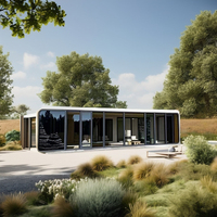 Capsule de vie préfabriquée contemporaine de luxe en acier, étanche, avec électricité et décorative, pour salon, de type 'Tiny House', fabriquée en Chine