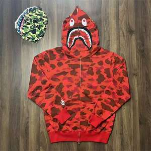 <span class=keywords><strong>Sudadera</strong></span> con capucha de tiburón con cremallera completa 2026, camuflaje, algodón y poliéster, con logo personalizado, proveedor de sudaderas para hombre - Product Image 5