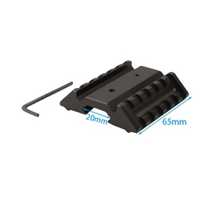 Dual 45-Degree Offset 6-Slot 20mm Base CNC Machined Aluminum Alloy Mount <b>Bracket</b> for Hunting Outdoor Shooting Sports - Product Image 5