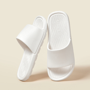 Sandalias Blancas de EVA con Punta Abierta, Antideslizantes, para Interiores, para Todas las Estaciones, con Forro de PU de Color Sólido - Product Image 1