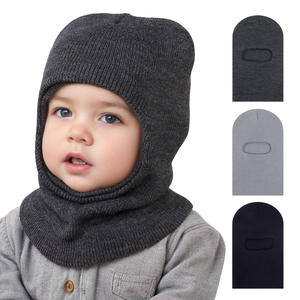 Topi Balaclava Bayi Musim Dingin Hangat Rajutan Beanie Syal Satu Bagian Unisex Anak-Anak Harian Spandex/Polyester 8 Warna - Product Image 2