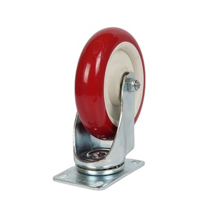 Rueda de plástico PU para carrito, rueda giratoria de material fresco, resistente a baja temperatura, 4 pulgadas, venta al por mayor - Product Image 3