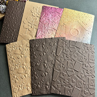 Plaque de gabarit de relief en PP texturé 3D pour loisirs créatifs DIY, fabriquée en Chine, matériaux pour carnet de notes, lot 37