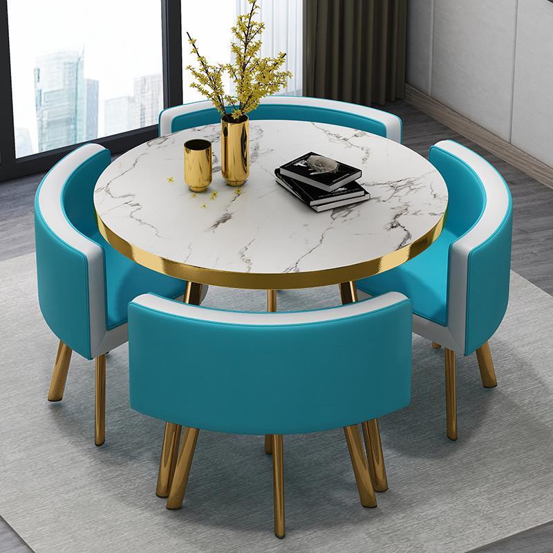 Bleu clair 1 table 4 chaises bleu clair blanc
