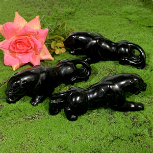 Vente en gros de sculptures d'animaux en cristal d'obsidienne noire, pierres de guérison naturelles, pour la décoration de la maison - Product Image 5
