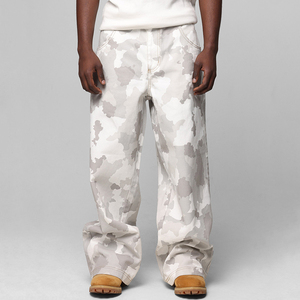 بناطيل مموهة بنطلون كلاسيكي مطبوع حسب الطلب فضفاض عالي الخصر بنطلون وسراويل للرجال مضادة للتجاعيد - Product Image 1