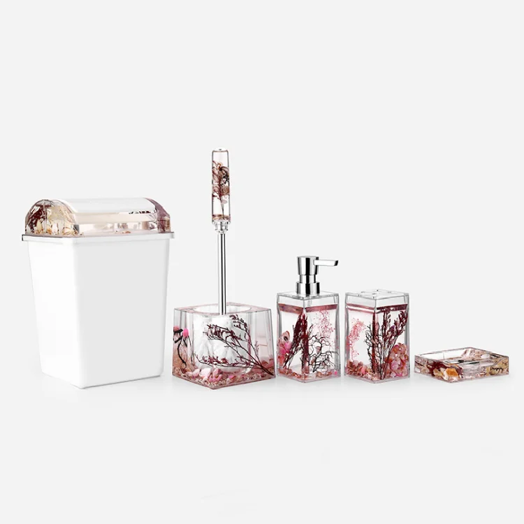 Производители поставляют наборы сантехники, пять частей стоматологический набор, масло прозрачный набор акриловых туалетных принадлежностей оптовая продажа