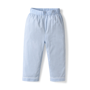 Otoño primavera nuevo <span class=keywords><strong>pijama</strong></span> fino <span class=keywords><strong>de</strong></span> 2 piezas a <span class=keywords><strong>rayas</strong></span> para <span class=keywords><strong>niño</strong></span> niña diseño bordado Casual Homewear personalizado 100% algodón niños - Product Image 3