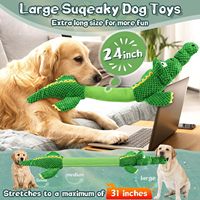 Jouet pour chien réaliste en peluche longue en forme de crocodile, couineur, interactif, puzzle, jeu de la corde, jouet à mâcher pour le nettoyage des dents, jouets pour chiens, fournitures pour animaux de compagnie