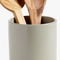Organisateur et support d'ustensiles de cuisine en céramique moderne avec logo personnalisé, durable, écologique et multi-usage pour la cuisine à domicile