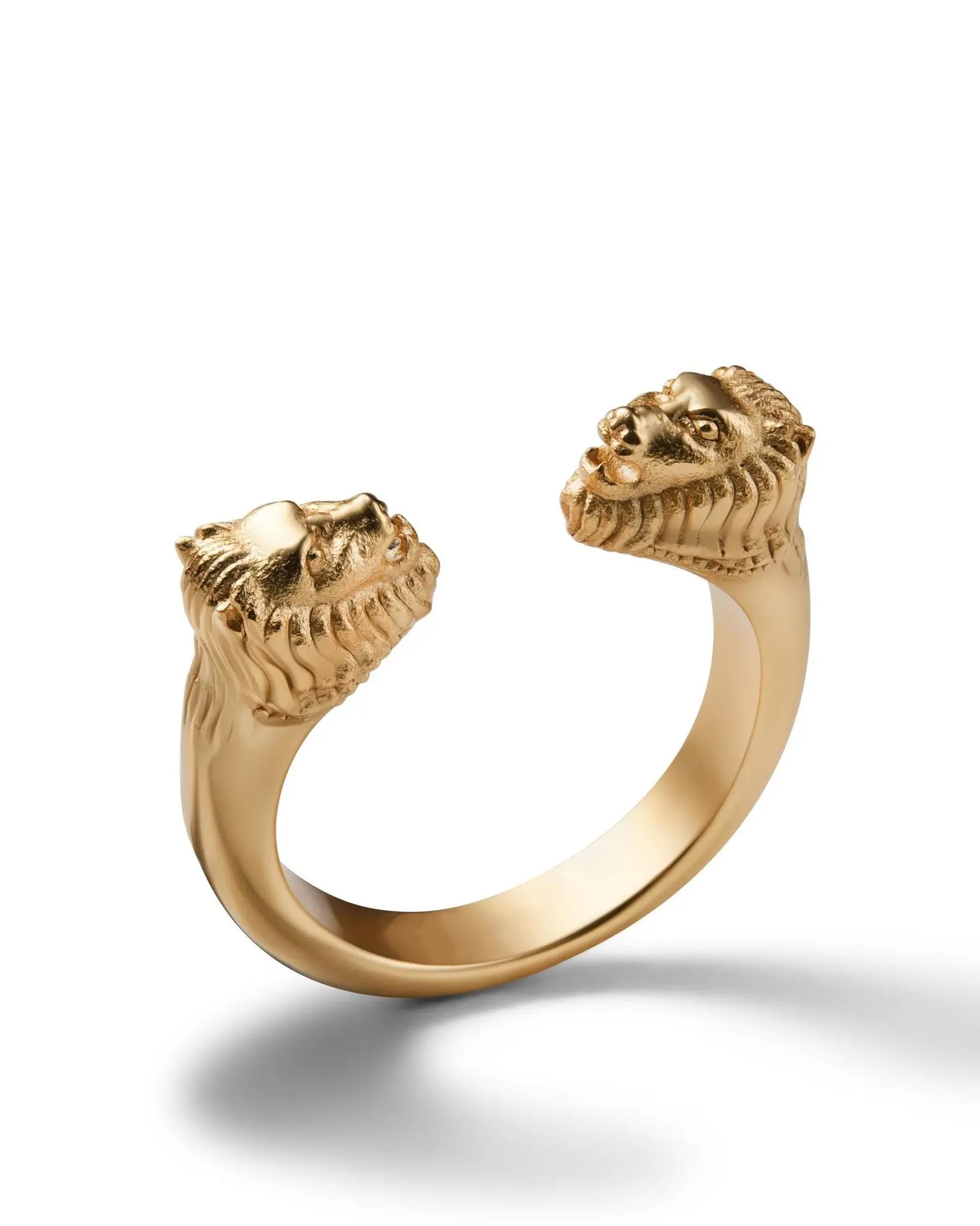 Hip Hop Stainless Steel Animal Jewelry Open Finger Ring Personalized Lion Head Design 18K Gold Ring Man