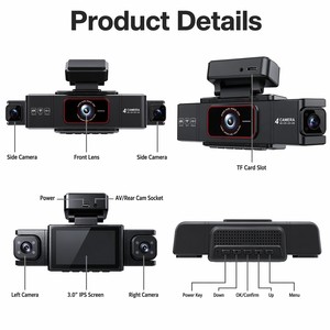 Exclusivo Grabador de Video para Auto DVR 4K UHD de 4 Canales, Grabación en Bucle de 3 Canales, WDR, WiFi, Cámara Delantera, Trasera e Interior, Súper - Product Image 2