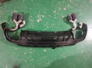 Car Rear <strong>Spoilers</strong> Diffuser Lip With Exhaust Pipes for MG 6 <strong>MG6</strong> 2020 2021 2022 Gloss Black Carbon Fiber Color - Product Image 2