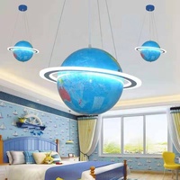 Lustre moderne à LED boule de verre colorée Globe pour enfants Salon d'étude Chambre à coucher Lumière Chambre à coucher Salle à manger Lustre Décor