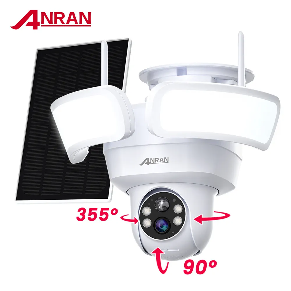 Anran3MPフルHDPTZカラーナイトビジョンフラッドライト360度サポートAlexaAPPリモートホームワイヤレスWifiカメラ