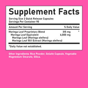 مكمل عشبي عالي الجودة لزيادة الطاقة وتحسين المزاج، كبسولات المورينجا الكاملة لتحسين البشرة، مستخلص أوراق المورينجا - Product Image 2