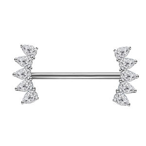 G23 <span class=keywords><strong>Titanium</strong></span> Tepelstaven Heldere Kristallen Tepelpiercing Barsieraden Vrouwen Body Piercing <span class=keywords><strong>Bar</strong></span> 14G - Product Image 3