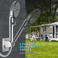 Pomme de douche à main pour camping-car à haute pression, 5 modes, économie d'eau, accessoires de robinetterie de salle de bain avec support de tuyau