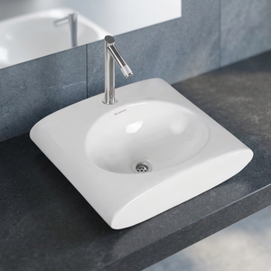 Lavabo de salle de bain moderne en céramique ivoire, petit, carré ou rectangulaire, à poser, en porcelaine, pour hôpital - Product Image 2