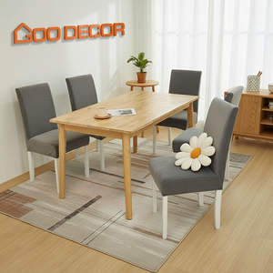 Housse de chaise extensible de qualité supérieure, toucher doux, velours, motif uni, lavable, anti-rayures, anti-poussière - Product Image 6