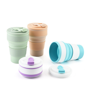 Taza de Agua Plegable de Silicona BORGE, Taza Deportiva Portátil de Viaje, Taza de Café Plegable Portátil para Campamento al Aire Libre - Product Image 1