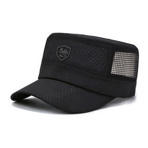 Casquette d'extérieur à dessus plat, perforée au laser, respirante, séchage rapide, panneau latéral en maille, broderie Ace, chapeau tactique anti-UV pour homme - Product Image 2