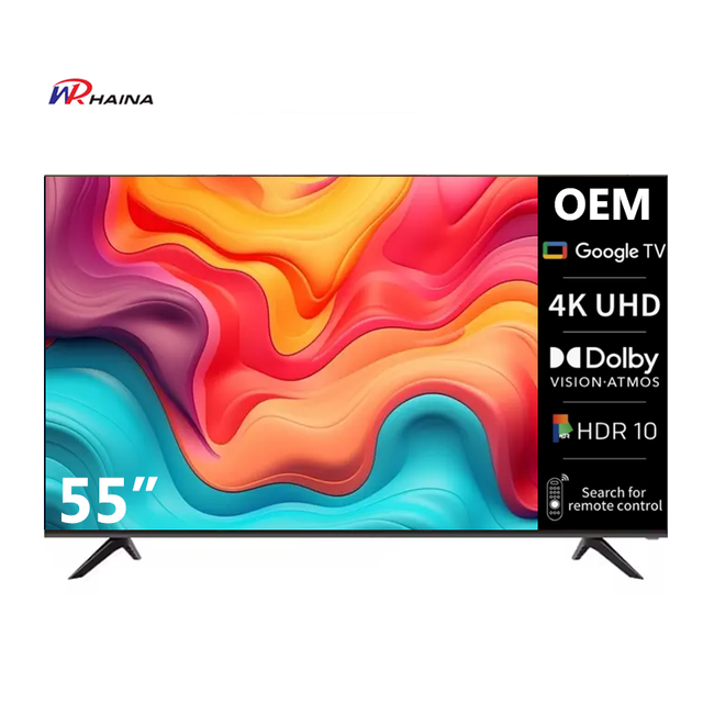 HAINA Oem 50 55 Inch Led Smart hd Television Frameless 65 75 85 Inch 120hz Refresh 4k google Android Wireless Tvs wIth Wifi