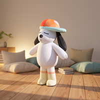 Accessoires de spectacle pour la célébration de la grande ouverture : Costume de chien gonflable en peluche à poils courts de 2,2 m avec ventilateur intégré et chapeau