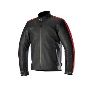 Venta al por mayor de los hombres de lana transpirable de verano de invierno motorista de cuero de ante genuino chaqueta de moto con bolsillos delanteros - Product Image 5