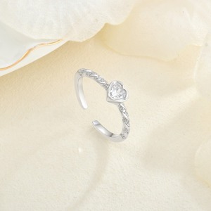 YILUN Anello Romantico in Argento Sterling 925 Placcato Rodio con Zirconia Cubica a Forma di Cuore e Fascia Intrecciata per Donne, <span class=keywords><strong>Gioielleria</strong></span> Fine - Product Image 2