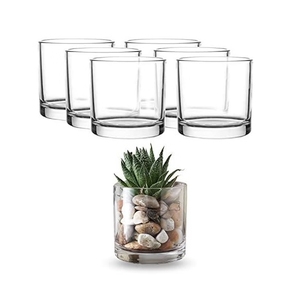 Vase de table élégant en verre transparent de conception cylindrique pour décoration intérieure écologique de style Art déco - Product Image 5