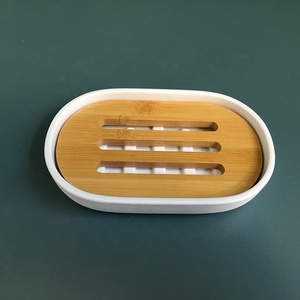 Recipiente de jabonera de bambú de precio barato moderno caja de jabón de barra hecha a mano ovalada con bandeja de drenaje para Cocina - Product Image 2