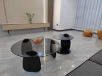 Table Basse de Salon Italienne de Luxe Léger, Table à Thé Simple et Moderne, Table à Thé en Verre Combinée Ronde Créative