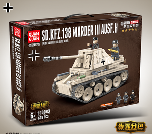 608 pièces 100083 WW2 militaire allemand belette réservoir modèle bloc de construction arme armée <span class=keywords><strong>soldat</strong></span> briques ensembles enfants jouets - Product Image 4