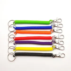 TOMAS Stretchy Spiral Keyring, Colourful Plastic Keychain Spring Key Holder/