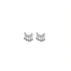 AMY AMY ต่างหูสตั๊ดเงิน zircon tassel Bohemia ผู้หญิงเครื่องประดับปาร์ตี้ PE2698 - Product Image 4