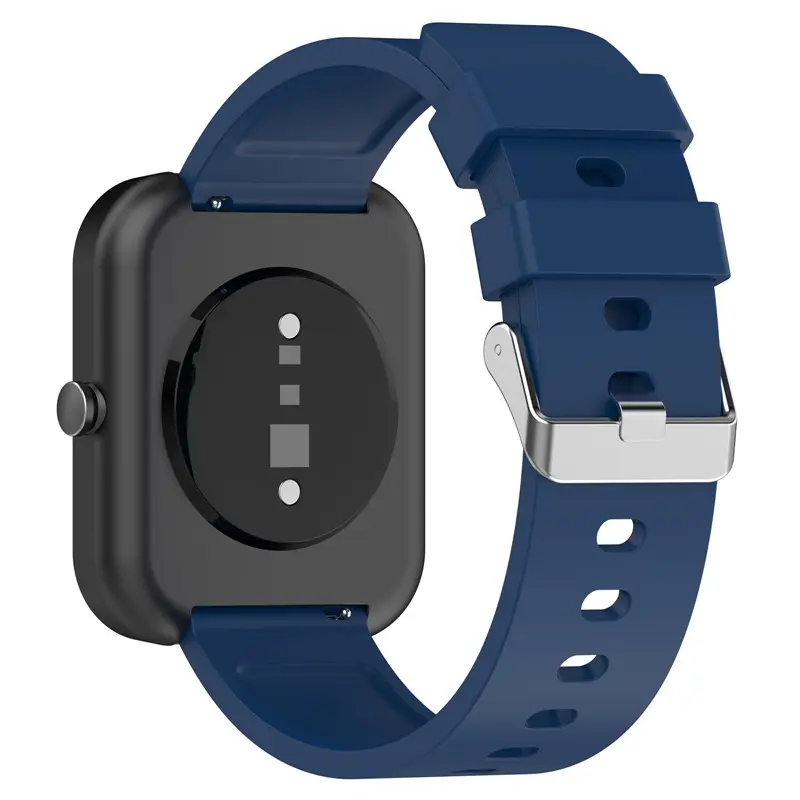 For Amazfit bip3 silicone strap, 20mm for amazfit GTS 3 bands rubber strap with silver buckle