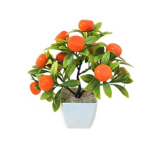 Bonsái de Frutas Artificiales de 9.6 Pulgadas, Granada y Naranja, Decoración de Escritorio, Adorno de Año Nuevo - Product Image 5