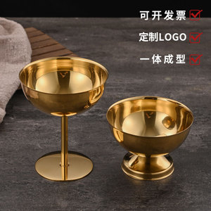 Bol à dessert en acier inoxydable, or et argent, pour glace, pudding, collations, idéal pour les fêtes, les hôtels, le café, le thé, ou comme cadeau d'affaires. - Product Image 4