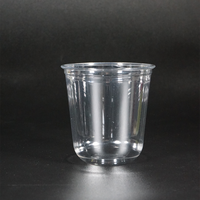 89mm Rond PET Gobelet Gobelets en Plastique Personnalisable Emballage Boisson Couvercle Plat PET Gobelets Jetables 260ml 400ml 500ml 16oz 22oz