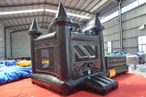 Château gonflable style sombre tout-en-un avec toboggan pour la location d'événements commerciaux - Product Image 4