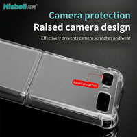 Expédition rapide, faible MOQ, vente en gros en stock, coque de téléphone anti-chute en PC rigide transparente de 1,5 mm d'épaisseur pour Samsung Galaxy Z Flip