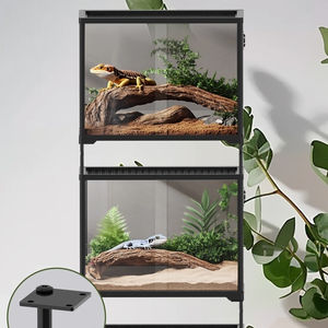 Enclos pour amphibiens et reptiles 2 en 1 - Verre ultra-blanc écologique - Loquet anti-évasion - Habitat de forêt tropicale pour animaux arbres - Product Image 2