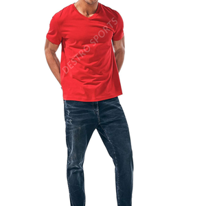 Venta caliente transpirable más tamaño de manga corta Camisetas de los hombres en Ventas al por mayor Precio barato de verano con cuello en V camisetas - Product Image 6