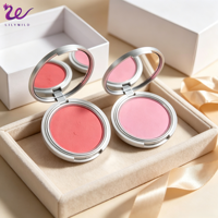 Palette de fard à joues pressé en gros, ODM, logo personnalisé, sans cruauté, haute pigmentation, végétalien, waterproof, fini soyeux naturel, argenté