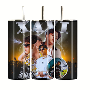 Quantité minimale de commande bas Sublimation personnalisée imprimé Xavi La diabla nouvelles tasses de gobelet de qualité alimentaire 20oz avec tasse de fête en paille - Product Image 3