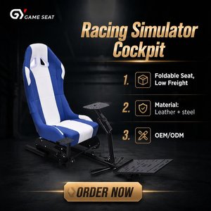 GY017 OEM Material de cuero Sim Racing Gaming Rig Simulador Silla para Thrustmaster T500RS T3PA,PXN,MOZA,Logitech G25,G27,G29,G92 - Product Image 1