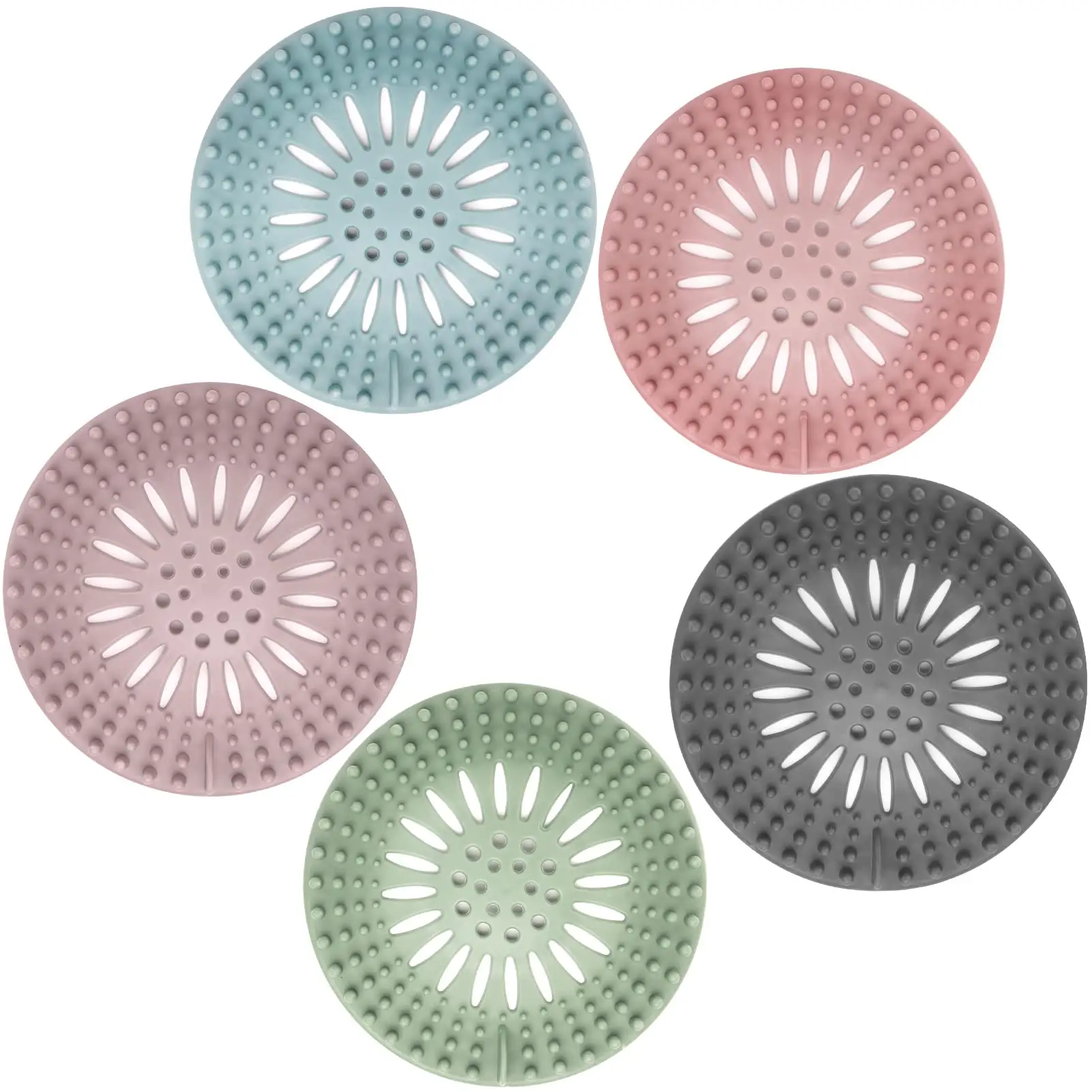 WSY Hair Catcher Durable Silicone Hair Stopper Shower Drain Covers Easy to Install and Clean Suit for Bathroom Bathtub