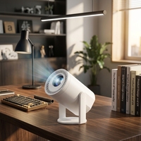Projecteur LCD de poche JUNUO TURN1, Android 14, Wi-Fi, 200 lumens, 720P, 4K, home cinéma, courte portée, haut-parleurs intégrés, portable