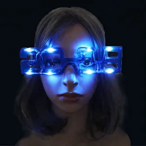 2024 LED Flashing Number Glasses New Year Decor for Party Reusable Ramadan Party Supplies and Favor